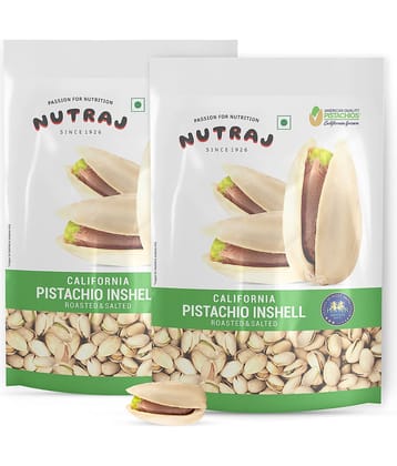 Nutraj California Roasted Salted Inshell Pistachios 400g (200g X 2) | Salted Pista 400g