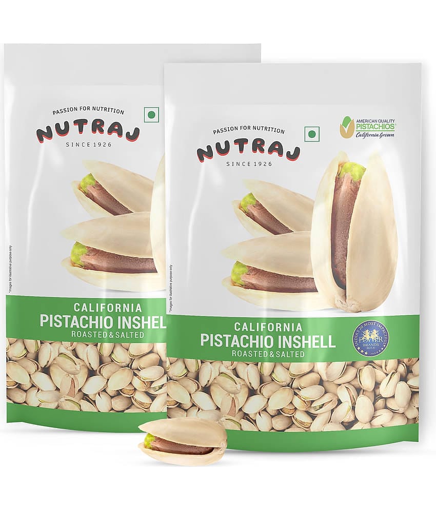Nutraj California Roasted Salted Inshell Pistachios 400g (200g X 2) | Salted Pista 400g