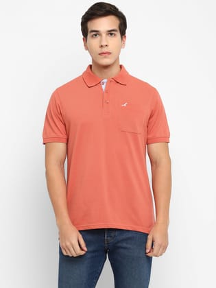 Polo Collar T-Shirt for Men with Pocket - Salmon-4XL / Salmon