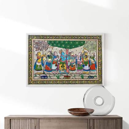 Krishna Holi Rasaleela Patta Tussar Painting
