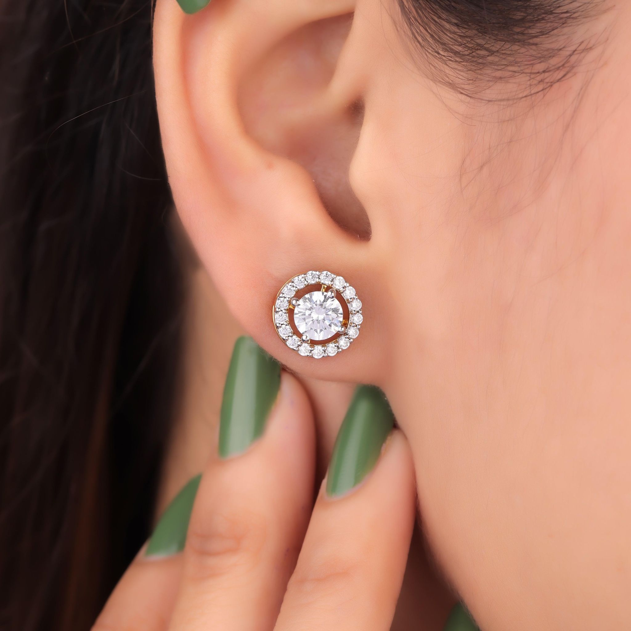 Kora 80 Cents Each Solitaire Silver Earrings | 22KT Gold Vermeil-Yellow Gold