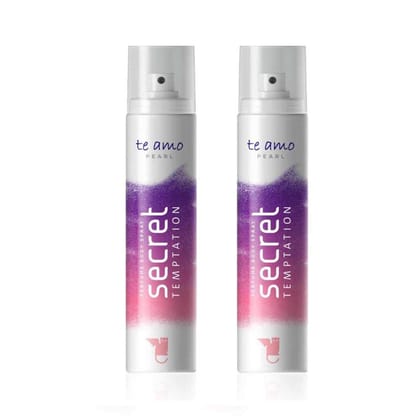 Secret Temptation Te Amo Pearl Perfume Body Floral Spray Combo For Women, Pack Of 2 (120 Ml Each)|No Gas Long Lasting Deodorant Combo Secret Temptation Te Amo Pearl Perfume Body Floral Spray Combo For Women, Pack Of 2 (120 Ml Each)|No Gas Long Lasting De