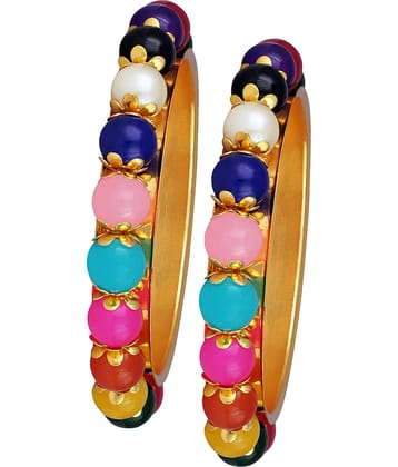 Stylish Gold Plated Multi Color Beads Bangle for women & Girls