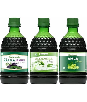 NUTROCOPIA Neem Karela Jamun, Aloe Vera and Amla Juice Pack of 3 of 400 ML(1200 ML)