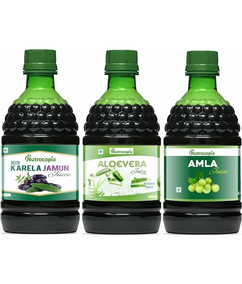 NUTROCOPIA Neem Karela Jamun, Aloe Vera and Amla Juice Pack of 3 of 400 ML(1200 ML)