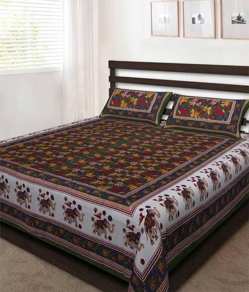 Uniqchoice Cotton King Bedsheet ( Multi )