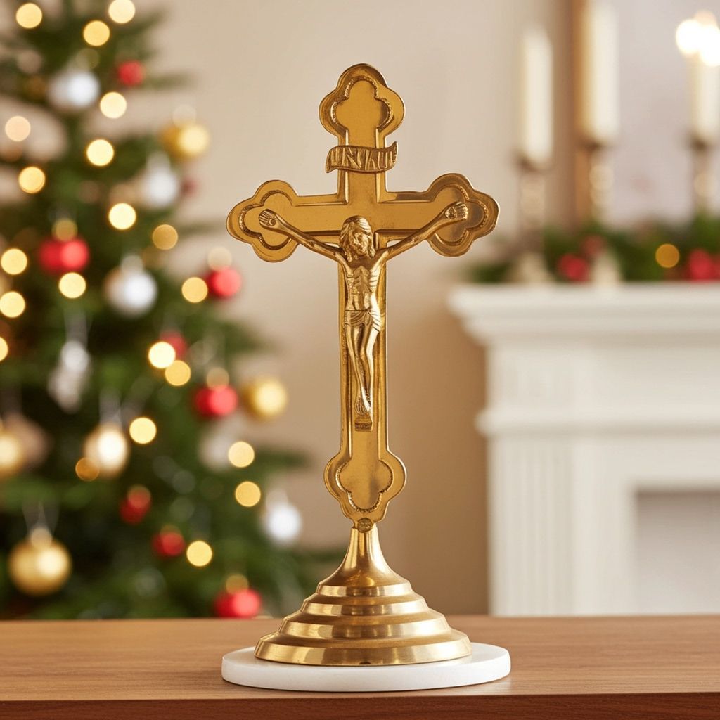 Brass Decorative Showpiece Jesus On Cross � Christian Religious Wall D�cor Showpiece, Height : 7.8 Inch (FMAS377 B)