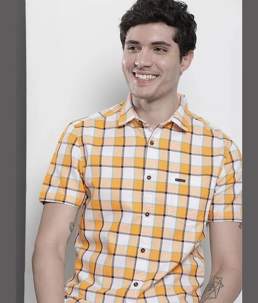 The Indian Garage Co Men Slim Fit Opaque Checked Casual Shirt - None