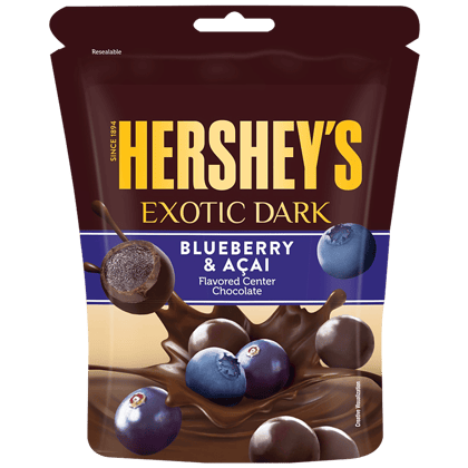 Hersheys Exotic Dark Flavored Center Chocolate - Blueberry & Acai, 33.3 G