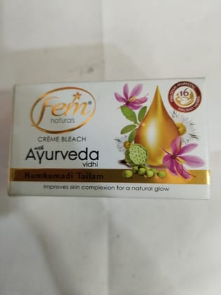 Fem Naturals Crème bleach With Ayurveda Vidhi Kumkumadi tailam 