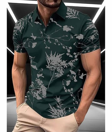 AIN6 Men Cotton Blend Regular Fit Printed Polo T Shirt ( Lavender )