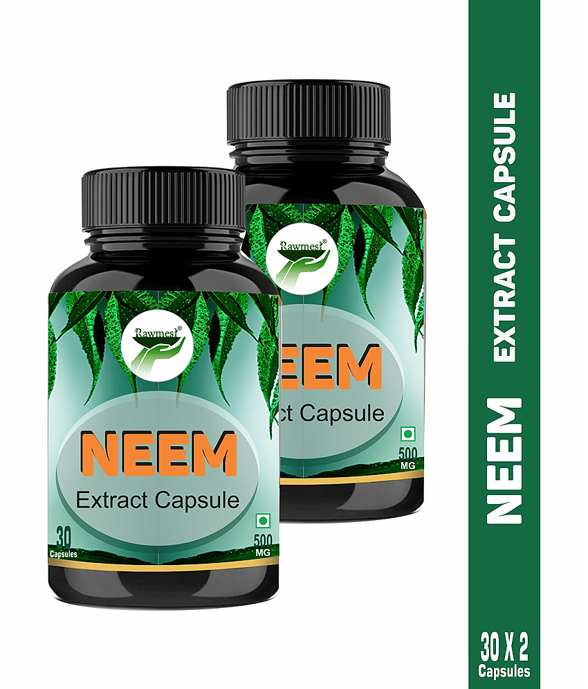 Rawmest Nimboli Extract, Neem Fruit Capsule 500 Mg Pack of 2