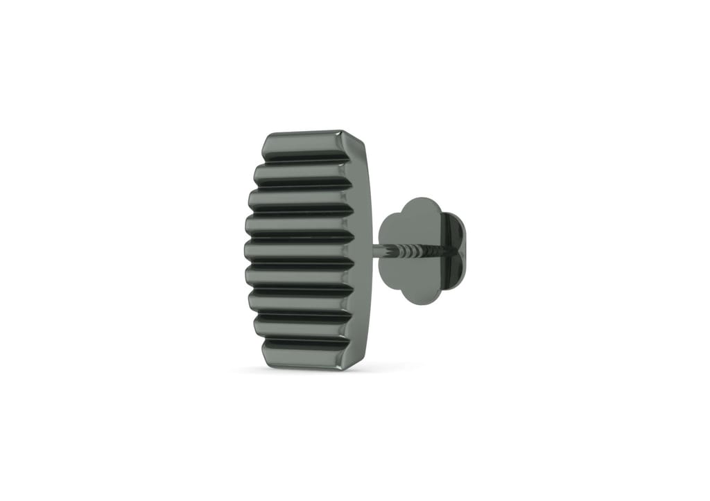 Oblong Stripes Ear Stud For Men (1 Pc Only)