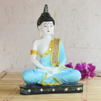 Blue Buddha Decorative Showpiece - 24 cm