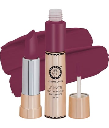 Colors Queen 2 in 1 Matte Finish Water Proof Lipstick Maroonn (Shade - 04)