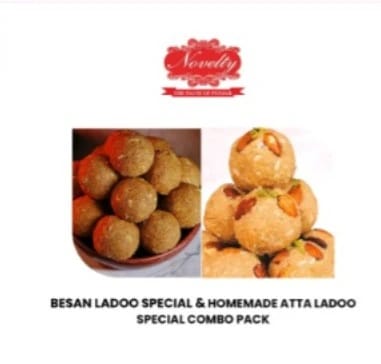 Besan Ladoo and Atta Ladoo Combo Pack  Roll over image to zoom in Besan Ladoo and Atta Ladoo Combo Pack Besan Ladoo and Atta Ladoo Combo Pack