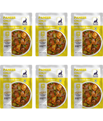 Alco Spices Paneer Chili Mix Gravy : Natural & Fresh Instant Gravy (6 x 50gm) 300 gm