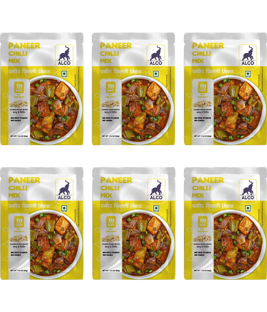 Alco Spices Paneer Chili Mix Gravy : Natural & Fresh Instant Gravy (6 x 50gm) 300 gm