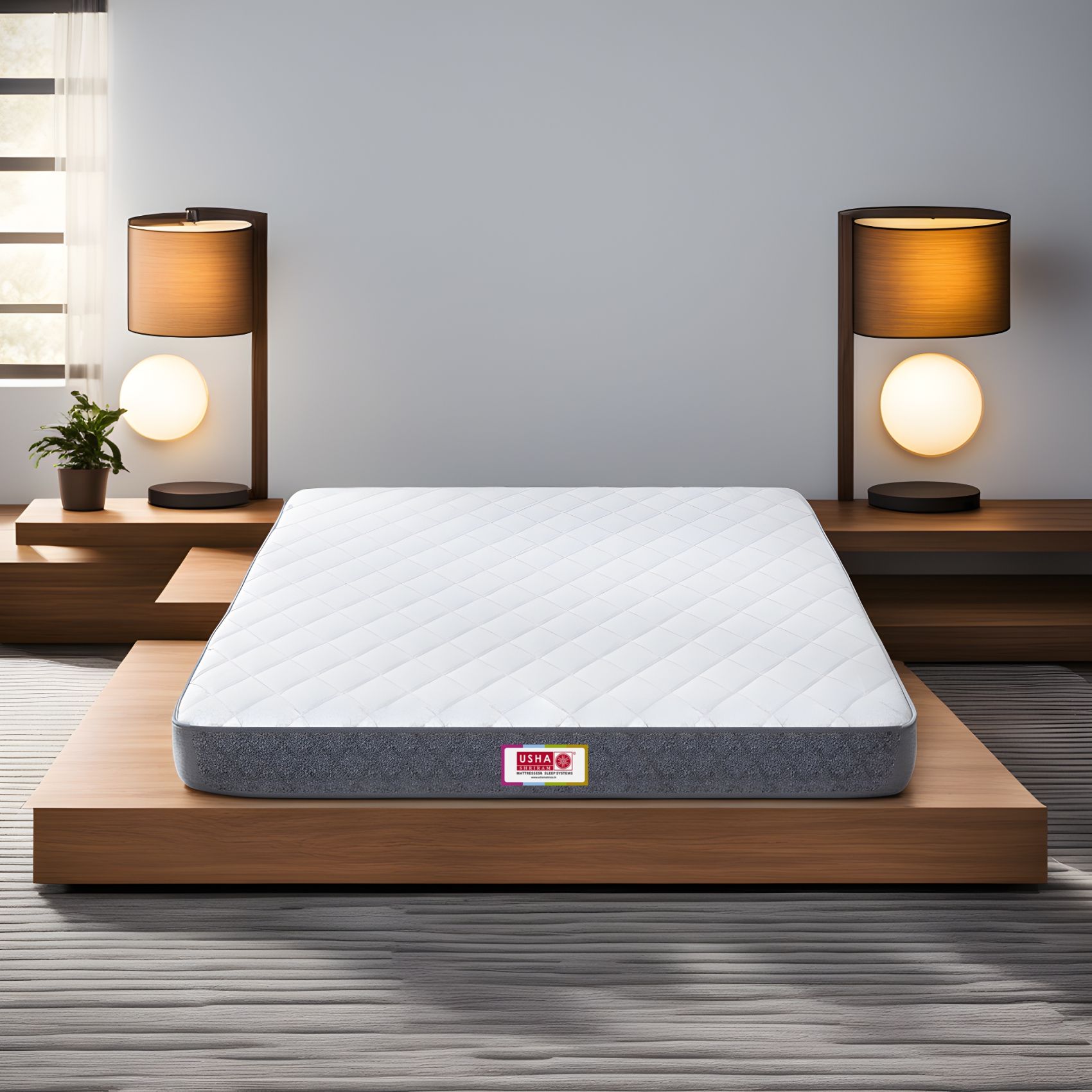 Usha Shriram Rizewell Silky Soft with NPSS Tech. 8 inch Double Pocket Spring Mattress (L x W: 72 inch x 48 inch)
