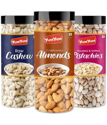 YUM YUM Premium California Almonds (150g) Pista (150g) and Cashew (150g) 450g Dry Fruits Combo Pack- Almonds, Cashews, Pistachios  (3 x 150 g)