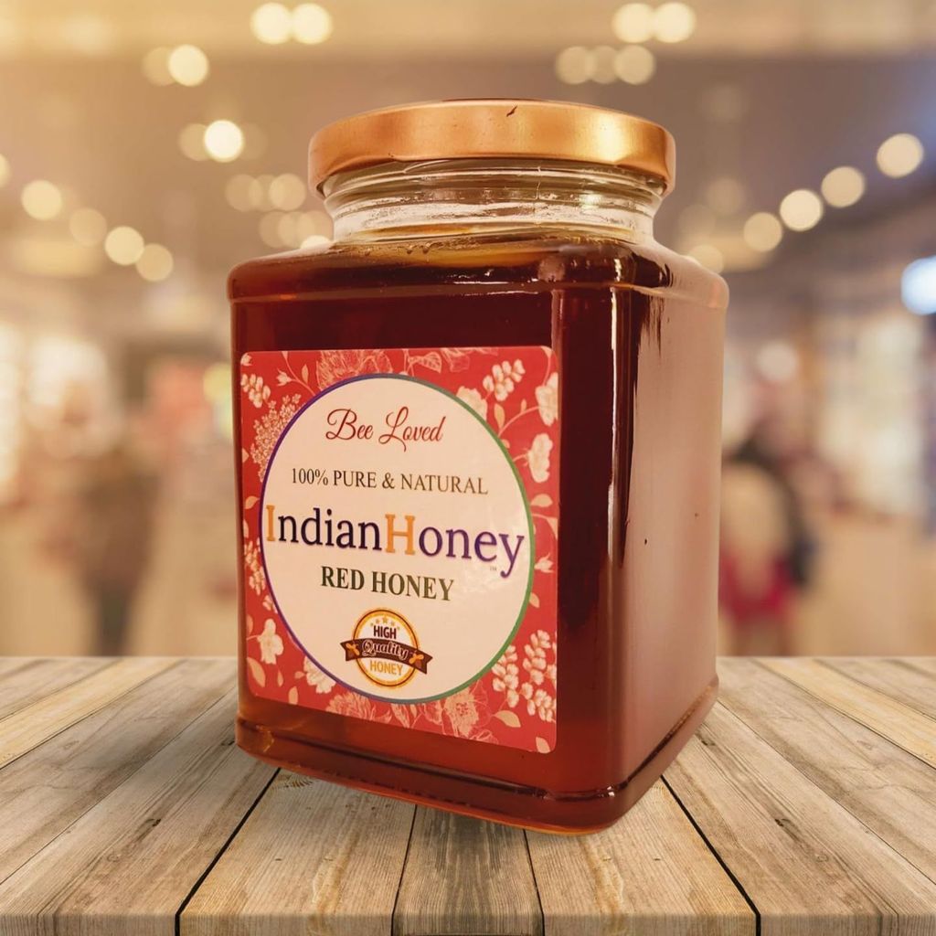 IndianHoney Red Honey 100% Natural & Unprocessed | Sourced from Indian Forests | Rich in Antioxidants | No Added Sugar (500gm)