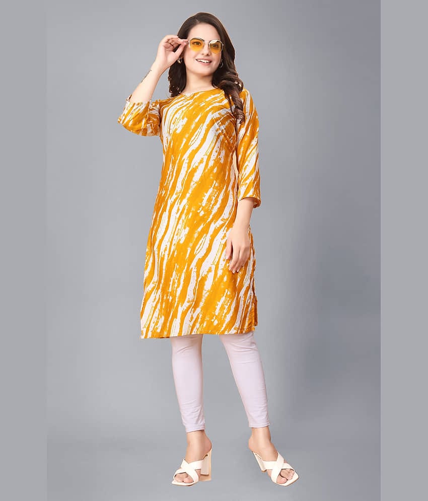 AK FASHION MALL Pack of 1 Crepe Printed Straight Women's Kurti - ( Multicolor )