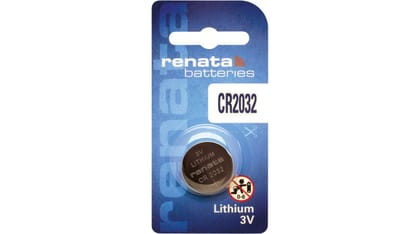 Renata CR2032 Lithium Coin Battery, 1 Battery