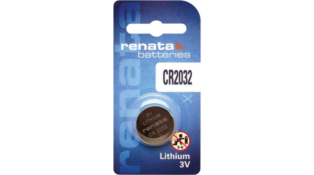 Renata CR2032 Lithium Coin Battery, 1 Battery