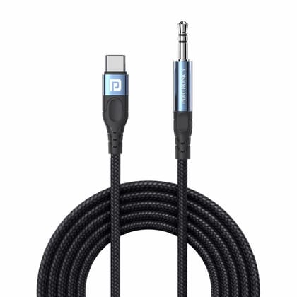 Portronics iKonnect C MAX USB C to 3.5mm Audio Adapter Hi-Fi Stereo Type C (Black)