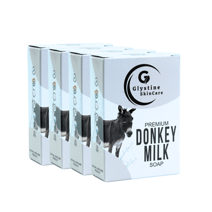 Glystine Skincare Premium Donkey Milk Soap | Removes Acne & Pores | 100% Organic Handmade | SLS & Paraben Free (4  100g)