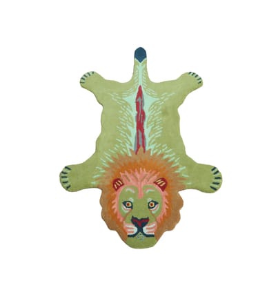 Kids' Room Hand-Tufted Lion Shape Wool Rug – Playful Animal Carpet (3x5 ft)