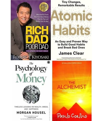 Combo of 4 Books (Rich Dad Poor Dad+The Psychology of Money +Atomic Habits+ Alchemist) (English,Paperback)
