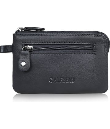 Calfnero Genuine Black Leather Key Case