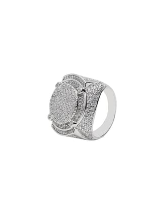 Hip Hop Championship Iced Out Ring-8 / Silver