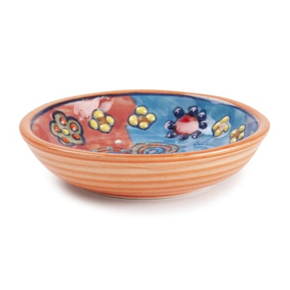 Hand Painted Ceramic Relish Bowl - 4"