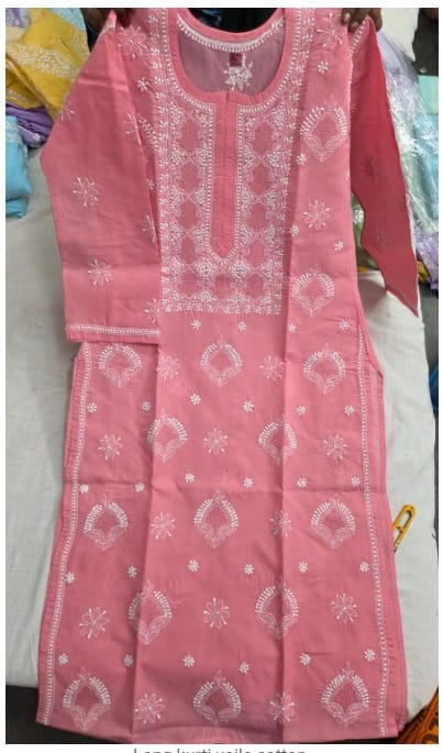 Kurti Voile Cotton jaba panel jaal.