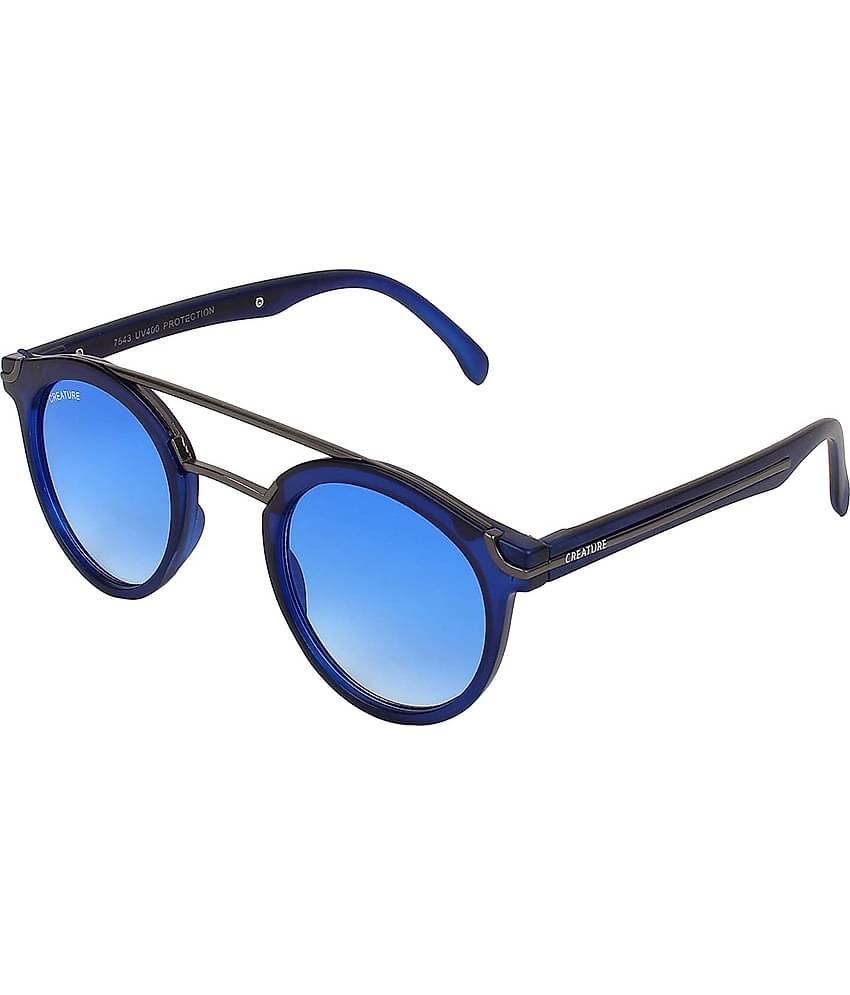Creature - Navy Blue Round Sunglasses ( Pack of 1 )