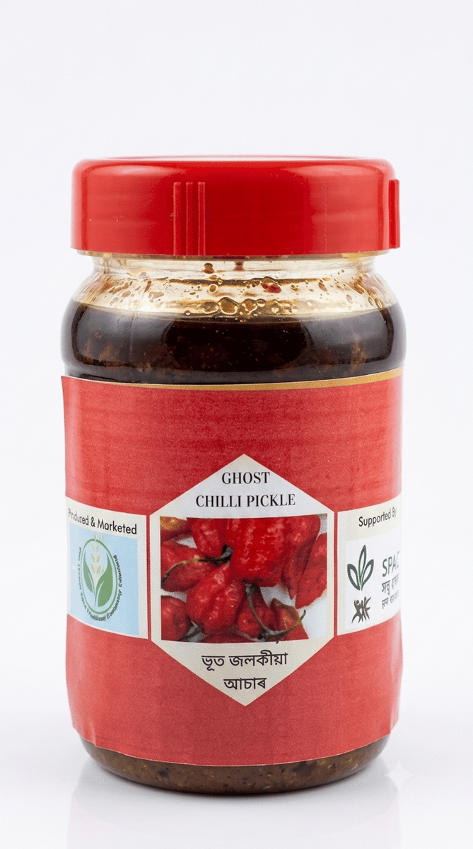 Ghost Chilli Pickle  - 200 gm - Pack of one