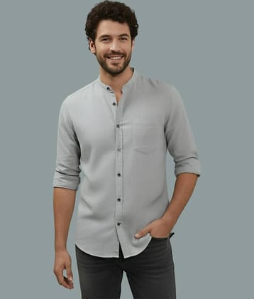 Yugnik Cotton Blend Slim Fit Full Sleeves Men's Formal Shirt - Grey ( Pack of 1 )