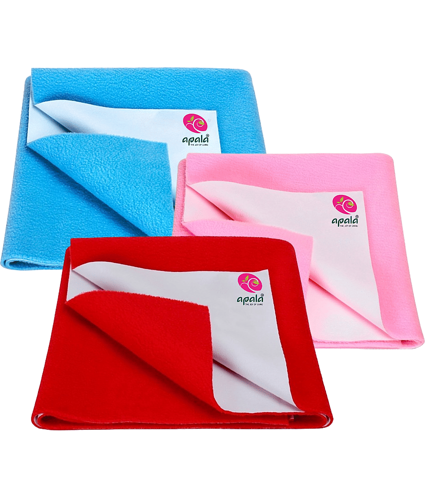 Apala Navy Blue Laminated Bed Protector Sheet ( Pack of 3 )
