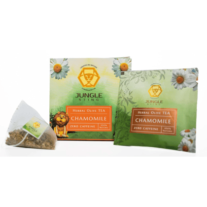Jungle Sting CHAMOMILE Herbal Olive Tea| 0 Caffein| 2X Antioxidants| 10 Sachets  - 40 gm