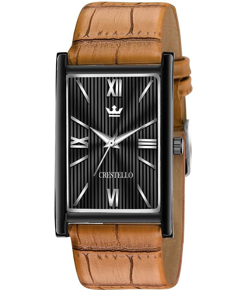 Crestello - Brown Leather Analog Men's Watch