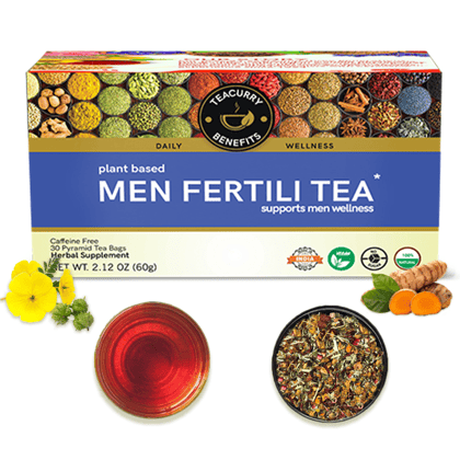 TECURRY Fertility Tea For Men With Diet Chart (1 Month Pack | 30 Tea Bags) - Men Fertility Tea