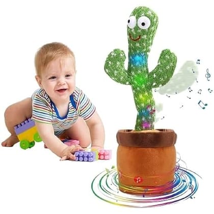 SMARTCAM Dancing Cactus Toys Can Sing, Wriggle, and Sing Recording Repeat What You Say Funny Education Toys Ideal for Playing Home Decor Items for Kids (Multicolor)
