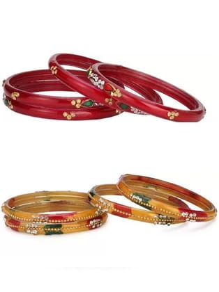 Somil Multicolor Bangle Set ( Pack of 8 ) - None