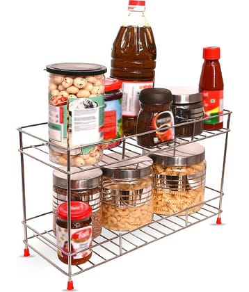 VARKAUS Silver Stainless Steel Storage Racks ( Pack of 1 )