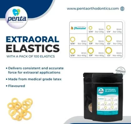 Penta Ortho Extraoral Elastics (Light)-Penta Ortho Extraoral Elastics - size 1/2-8 Oz