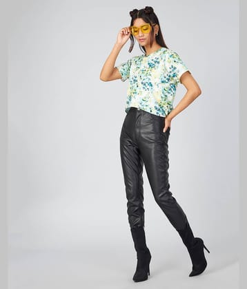 Chimpaaanzee Women's Crepe Regular Top ( Light Blue )