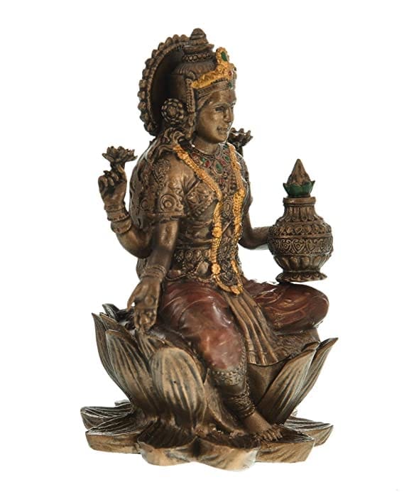 Patwari Arts Bronze Laxmi Maa Statue for Home Temple Decoration, Laxmi Ji Murti, Goddess of Money, Fortune and Wealth
