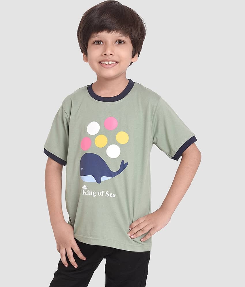 Neo Garments Pack of 1 Boys Cotton T-Shirt ( Light Green )